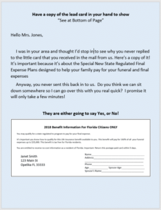 Door Knocking Script United Final Expense Services